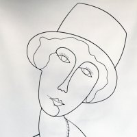 La-demoiselle-au-chapeau-1-sculpture-fildefer-portrait-modigliani-wire