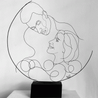 singulart-photo-coupl-portrait-wire-laure-simoneau-atelier-lor-paris-france-couple-love-lovers-sculpture-art-artiste-commande